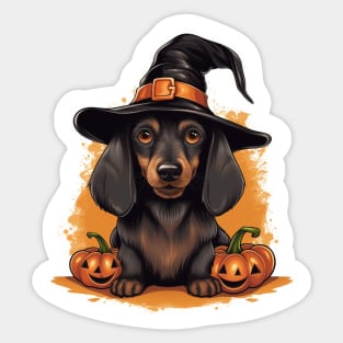 Sausage puppy Dog Halloween Sticker